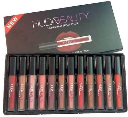 Huda Beauty matte Finishing Lipstick ( Pack of 12 )